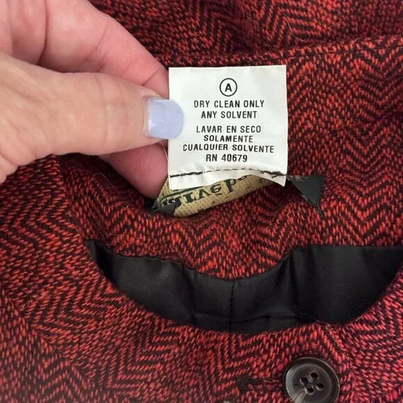 Harve Benard Wool Red Black Sleeveless Dress Jackie O Zipper Details Size 6P EUC - Picture 7 of 9